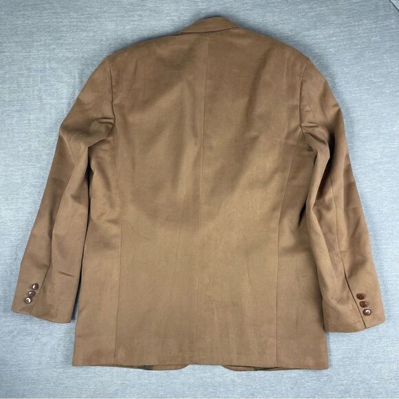 Tailor’s Bench Brown Sueded Vintage Blazer Suit Jacket Men’s Size 46L - Picture 2 of 11